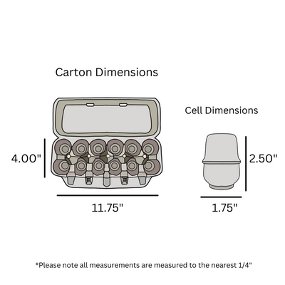 12-Egg Stock Closed Carton Dimensions