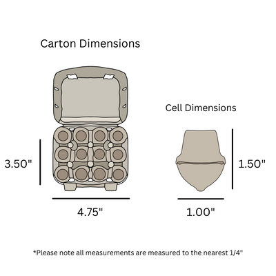 12-Egg Quail Carton Dimensions