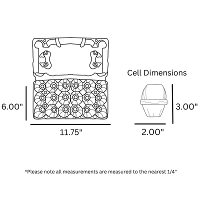 18-Egg, Ovotherm clear plastic carton dimensions