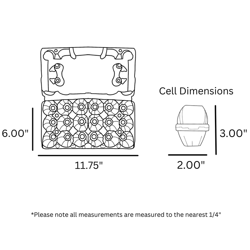 18-Egg, Ovotherm clear plastic carton dimensions