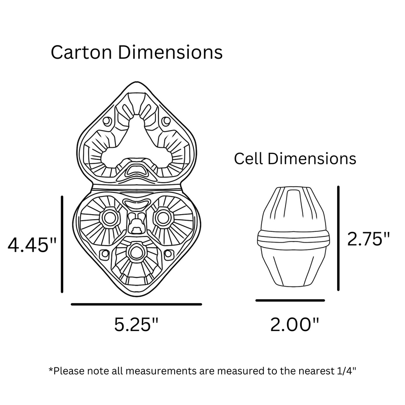 digital rendering, plastic heart shaped egg cart, 3 cell