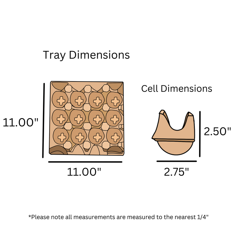 12 Egg Specialty Manufacturing Tray Dimensions