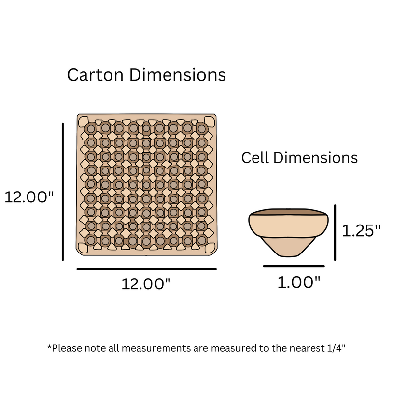 digital rendering of the 81 quail egg tray dimensions