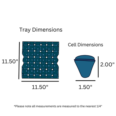 digital rendering of the 30-cell stackable multi-pack tray dimensions