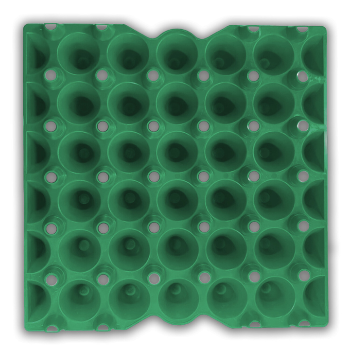 Egg Tray Filler Flat Green stackable plastic, washable, reusable egg tray, 30 cell
