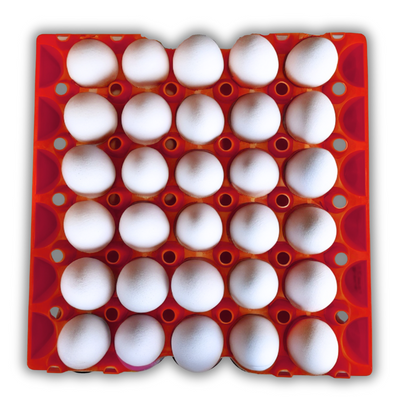 30-Cell Stackable Red filled with eggs