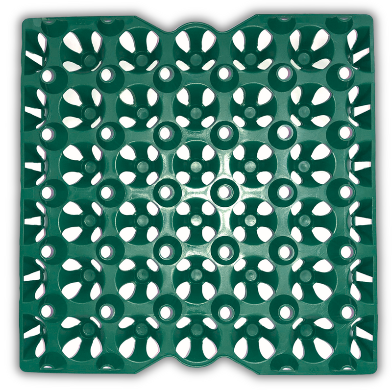 Green plastic washable 30-cell egg filler flat