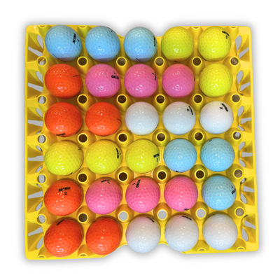 30-Cell Washable Yellow filled with golf balls