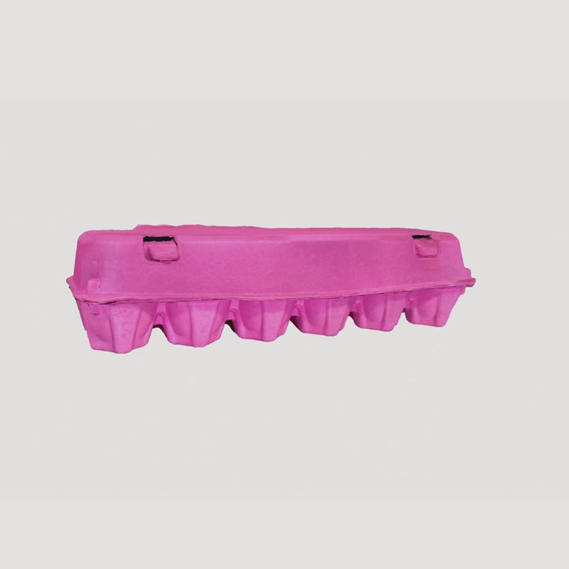 12-egg pink flat top carton 360 video