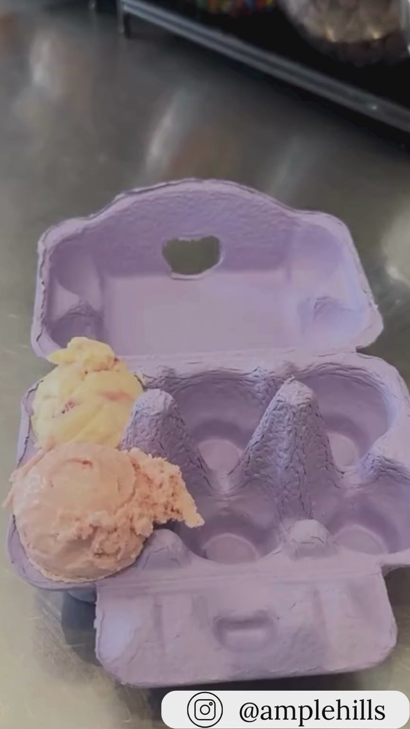 Purple 6-cell pulp carton used for dessert packaging ice cream flights