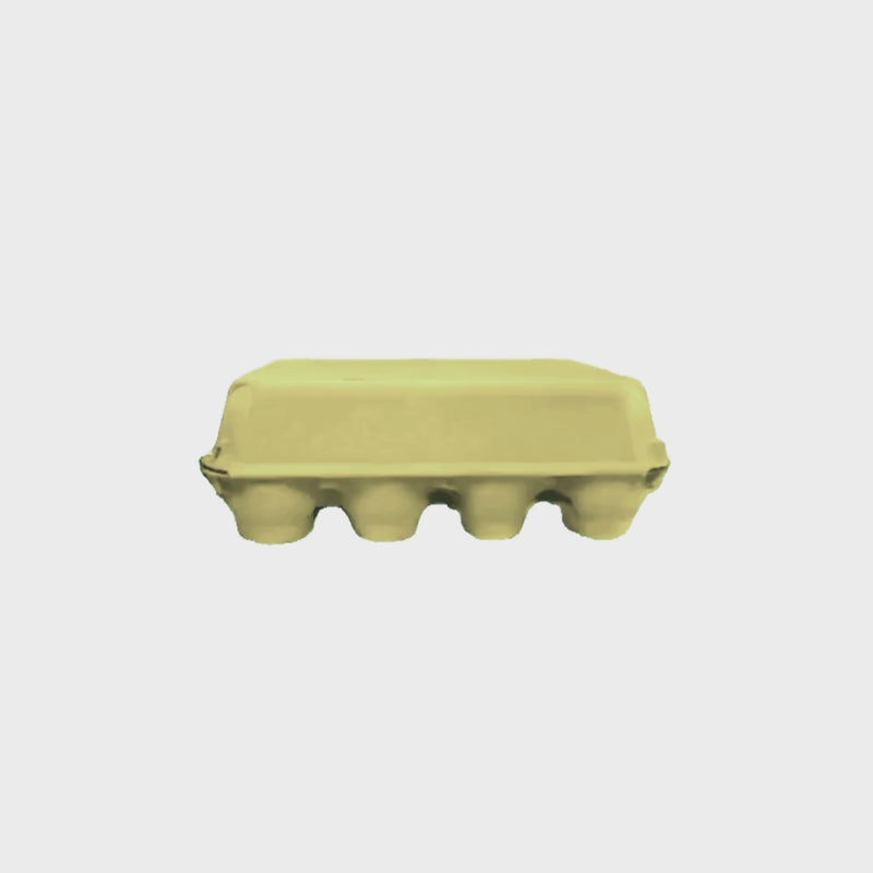 12-Egg yellow vintage pulp carton 360 video