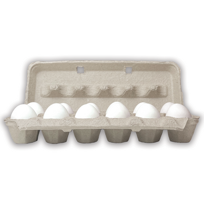 Pulp Printed Egg Cartons - Closed View - Standard Egg Carton