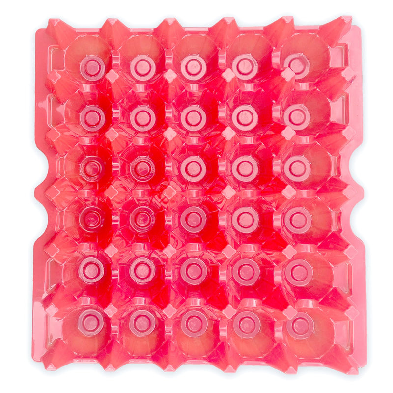 red top view of plastic washable egg tray 30 cell