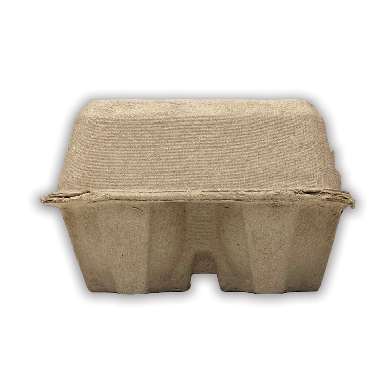 back view of 4-egg natural paper pulp carton 