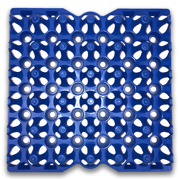 S-L eggs, 11.50" x 11.50" blue plastic, stackable egg trays 