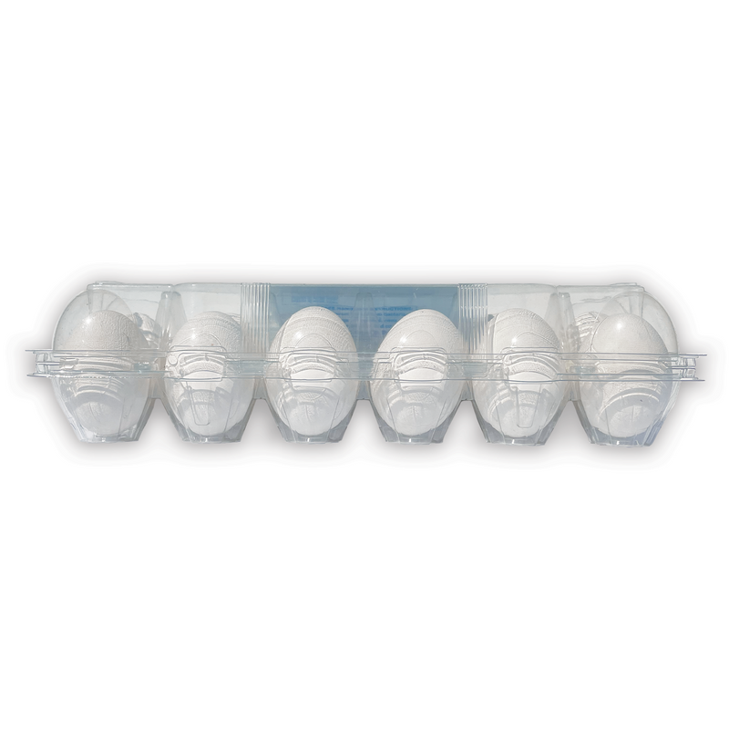 12 Egg Flat Top Plastic Label Egg Carton