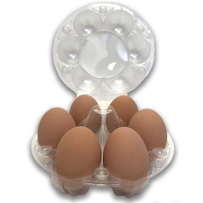 open view, starpack 6 egg, plastic, unlabeled, wholesale