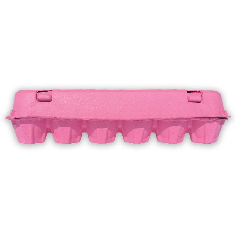 Pink Flat Top Egg Carton - Pulp