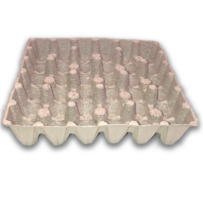 side view 36 cell egg tray, 11.75" x 12.00", walled, natural pulp